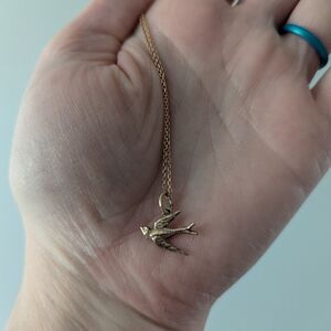 CHARM ONLY! Antique Swallow Conversion Pendent